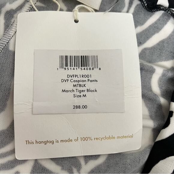 NWT Diane Von Furstenburg Capsian Jersey Pants March Tiger Women’s Size M - Picture 8 of 12